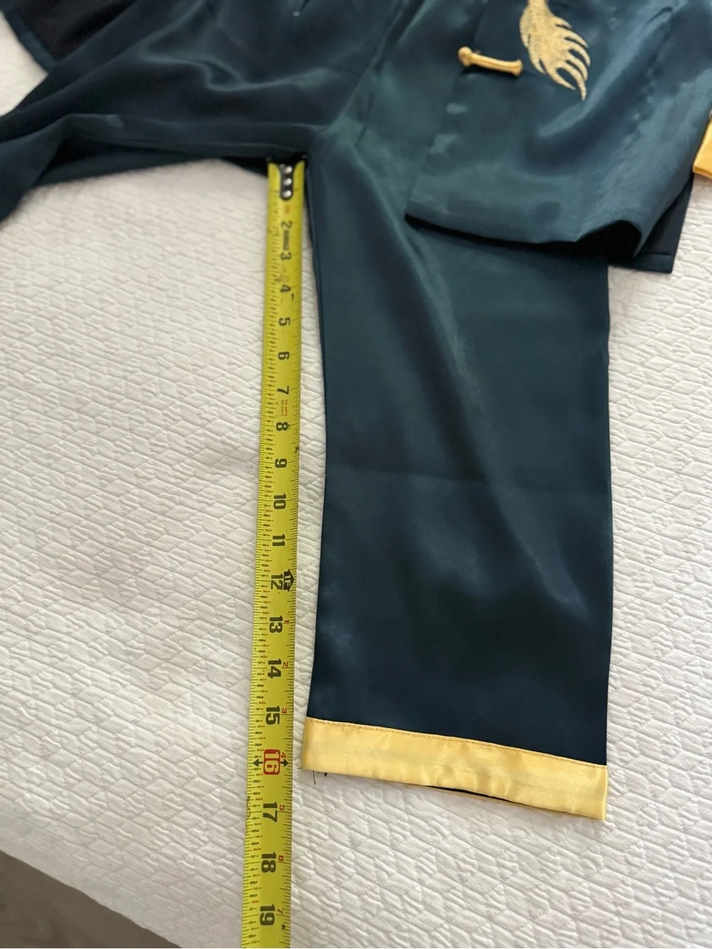 Gold-Embroidered Dragon Satin suit - Black & Gold Chinese costume